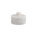 Eris Collection Pearl White Marble Honed Finish Round Canist