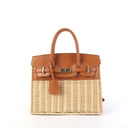 Margo Camel -  Wicker Handbag - WS: Brown