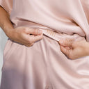 Washable Silk Tee Pant Set: Delicate Pink / M