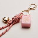 Mahjong Keychain with Heart Charm & Rope: BL / ONE