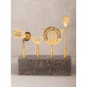 Sante Hand-Carved Onyx & Matte Gold Bar Tools Set