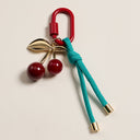 Enamel Cherry Charm Keychain with Rope Accent: MT / ONE