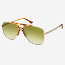 Logan ( NEW ) Acetate Aviator Unisex Sunglasses: Gold / Fade Green