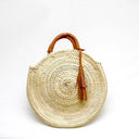 Straw Bags For Women with leather, Straw Handbags: Brown