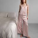 Washable Silk Cami Pant Set: Delicate Pink/Immersed Black