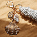 Gold Coastal Charm Keychain—Shell Pearl Starfish: GD / ONE