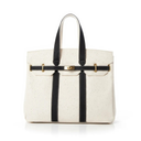 The Luxe Signature Tote- Short Handle: Navy