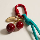 Enamel Cherry Charm Keychain with Rope Accent: MT / ONE