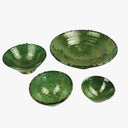 Moroccan Vintage Tamegroute Green Glazed Nesting Bowls - Set of 4