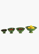 Moroccan Vintage Tamegroute Green Glazed Fruit Bowl - Small