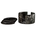 Black Zebra Marble 6 Piece Coaster Set