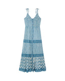 Mediterranean Stripes Cristina Sleeveless Dress - Blue Ink