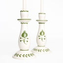 POMEGRANATE CREST GREEN CANDLESTICK | SET OF 2